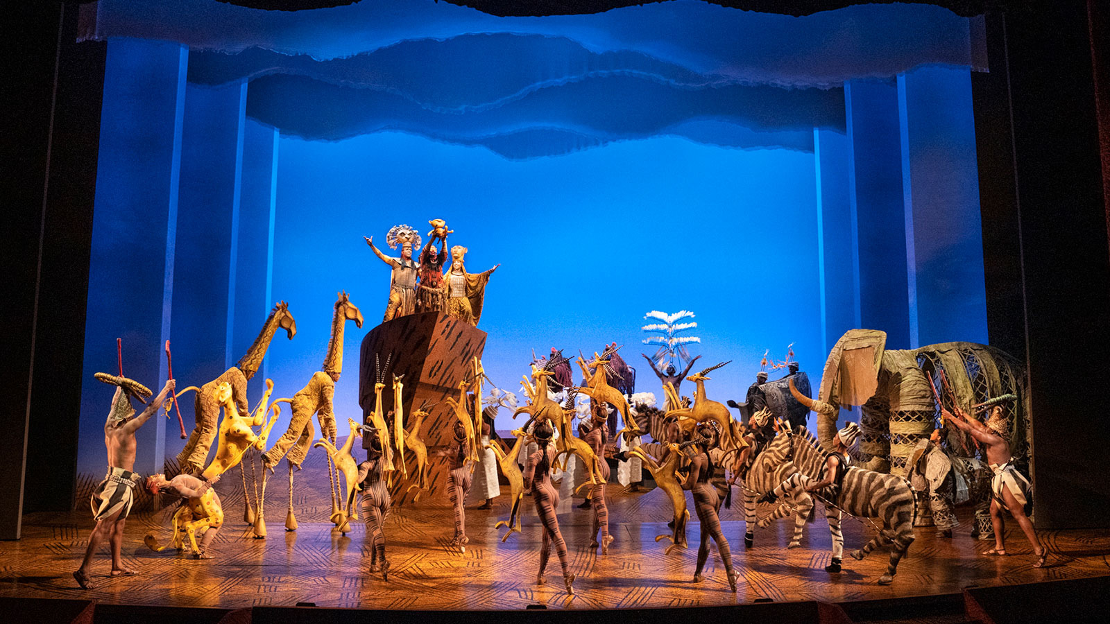 Company of THE LION KING on Broadway, Circle of Life. Photo Credit: Joan Marcus ©Disney